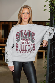 MISSISSIPPI STATE BULLDOGS RESILIENCE STAR EMBELLISHED CREW SWEATSHIRT