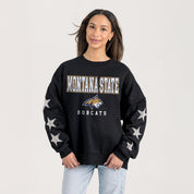 MONTANA STATE BOBCATS VELOCITY STAR EMBELLISHED CREW SWEATSHIRT
