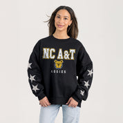 NORTH CAROLINA A&T STATE AGGIES VELOCITY STAR EMBELLISHED CREW SWEATSHIRT