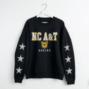NORTH CAROLINA A&T STATE AGGIES VELOCITY STAR EMBELLISHED CREW SWEATSHIRT