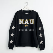 NORTHERN ARIZONA LUMBERJACKS VELOCITY STAR EMBELLISHED CREW SWEATSHIRT
