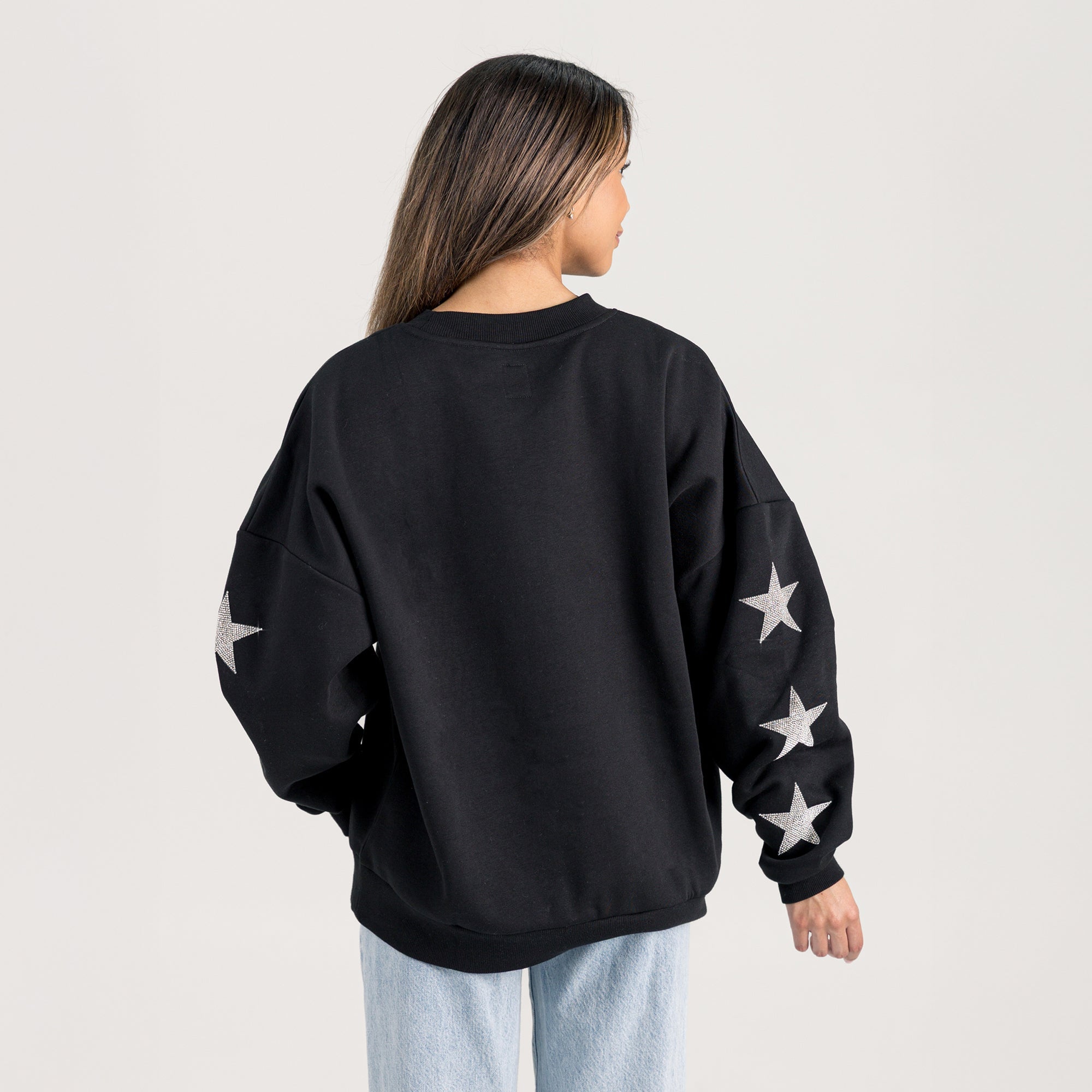 NEBRASKA CORNHUSKERS VELOCITY STAR EMBELLISHED CREW SWEATSHIRT