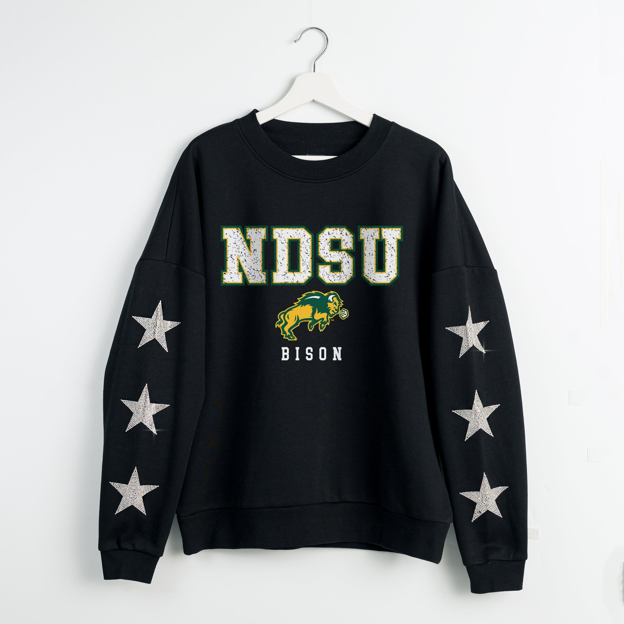 NORTH DAKOTA STATE BISON VELOCITY STAR EMBELLISHED CREW SWEATSHIRT