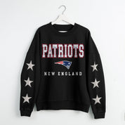 NEW ENGLAND PATRIOTS VELOCITY STAR EMBELLISHED CREW SWEATSHIRT
