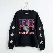 NEW ENGLAND PATRIOTS PURE VICTORY STAR EMBELLISHED CREW SWEATSHIRT