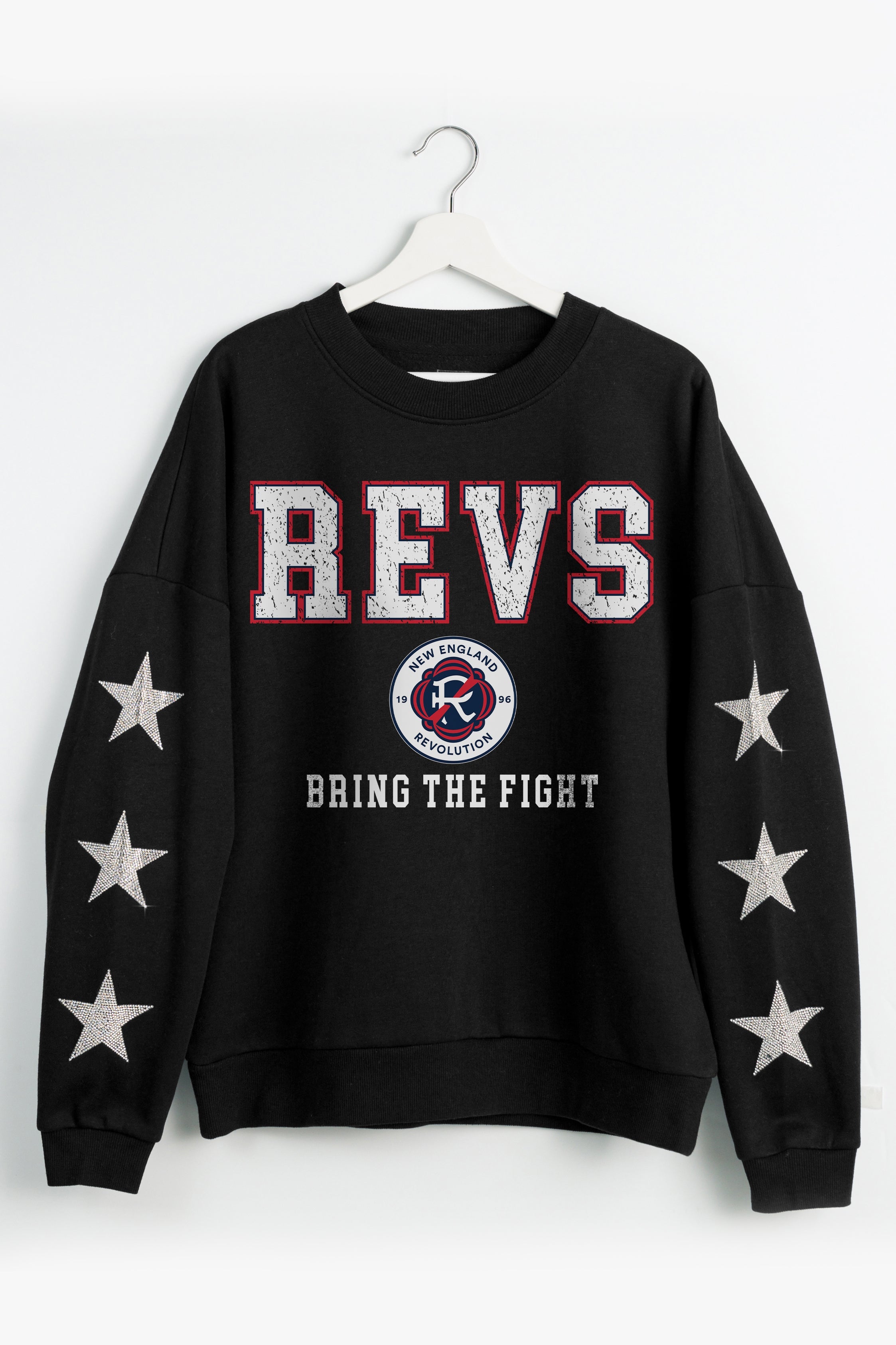 NEW ENGLAND REVOLUTION VELOCITY STAR EMBELLISHED CREW SWEATSHIRT