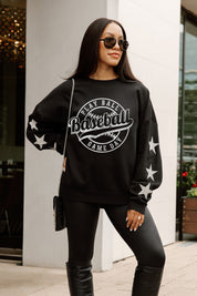PLAY BALL STAR EMBELLISHED CREW SWEATSHIRT