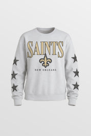 NEW ORLEANS SAINTS BOLD PLAY STAR EMBELLISHED CREW SWEATSHIRT BY RANDI MAHOMES