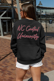 NORTH CAROLINA CENTRAL EAGLES DEDICATION EMBELLISHED STAR SLEEVE CREWNECK PULLOVER