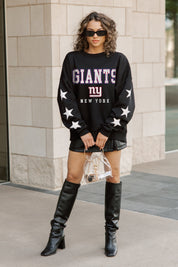 NEW YORK GIANTS VELOCITY STAR EMBELLISHED CREW SWEATSHIRT