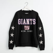 NEW YORK GIANTS VELOCITY STAR EMBELLISHED CREW SWEATSHIRT