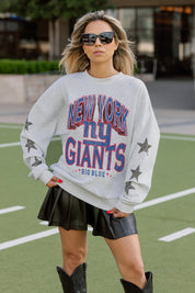 NEW YORK GIANTS RESILIENCE STAR EMBELLISHED CREW SWEATSHIRT