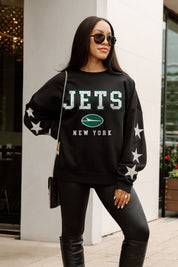 NEW YORK JETS VELOCITY STAR EMBELLISHED CREW SWEATSHIRT