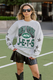 NEW YORK JETS RESILIENCE STAR EMBELLISHED CREW SWEATSHIRT