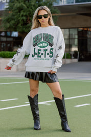 NEW YORK JETS RESILIENCE STAR EMBELLISHED CREW SWEATSHIRT