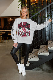 OKLAHOMA SOONERS RESILIENCE STAR EMBELLISHED CREW SWEATSHIRT