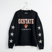 OKLAHOMA STATE COWBOYS VELOCITY STAR EMBELLISHED CREW SWEATSHIRT