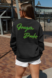 OREGON DUCKS DEDICATION EMBELLISHED STAR SLEEVE CREWNECK PULLOVER