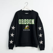 OREGON DUCKS VELOCITY STAR EMBELLISHED CREW SWEATSHIRT