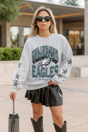 PHILADELPHIA EAGLES RESILIENCE STAR EMBELLISHED CREW SWEATSHIRT