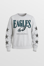PHILADELPHIA EAGLES BOLD PLAY STAR EMBELLISHED CREW SWEATSHIRT BY RANDI MAHOMES