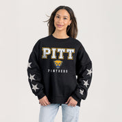 PITTSBURGH PANTHERS VELOCITY STAR EMBELLISHED CREW SWEATSHIRT