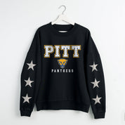 PITTSBURGH PANTHERS VELOCITY STAR EMBELLISHED CREW SWEATSHIRT