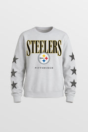 PITTSBURGH STEELERS BOLD PLAY STAR EMBELLISHED CREW SWEATSHIRT BY RANDI MAHOMES