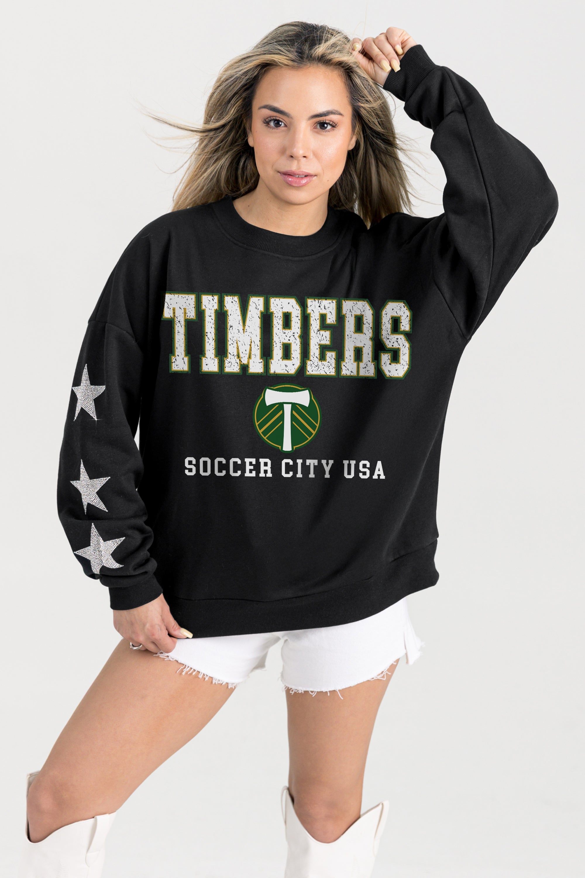 PORTLAND TIMBERS VELOCITY STAR EMBELLISHED CREW SWEATSHIRT
