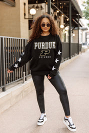 PURDUE BOILERMAKERS VELOCITY STAR EMBELLISHED CREW SWEATSHIRT