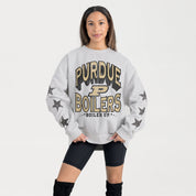 PURDUE BOILERMAKERS RESILIENCE STAR EMBELLISHED CREW SWEATSHIRT