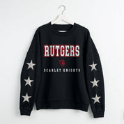 RUTGERS SCARLET KNIGHTS VELOCITY STAR EMBELLISHED CREW SWEATSHIRT