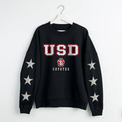 SOUTH DAKOTA COYOTES VELOCITY STAR EMBELLISHED CREW SWEATSHIRT