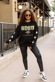 SOUTH DAKOTA STATE JACKRABBITS VELOCITY STAR EMBELLISHED CREW SWEATSHIRT