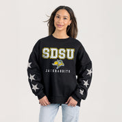 SOUTH DAKOTA STATE JACKRABBITS VELOCITY STAR EMBELLISHED CREW SWEATSHIRT