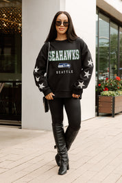 SEATTLE SEAHAWKS VELOCITY STAR EMBELLISHED CREW SWEATSHIRT