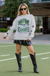 SEATTLE SEAHAWKS RESILIENCE STAR EMBELLISHED CREW SWEATSHIRT