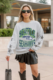SEATTLE SEAHAWKS RESILIENCE STAR EMBELLISHED CREW SWEATSHIRT
