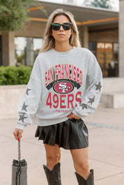SAN FRANCISCO 49ERS RESILIENCE STAR EMBELLISHED CREW SWEATSHIRT