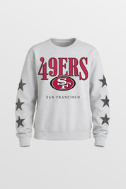 SAN FRANCISCO 49ERS BOLD PLAY STAR EMBELLISHED CREW SWEATSHIRT BY RANDI MAHOMES