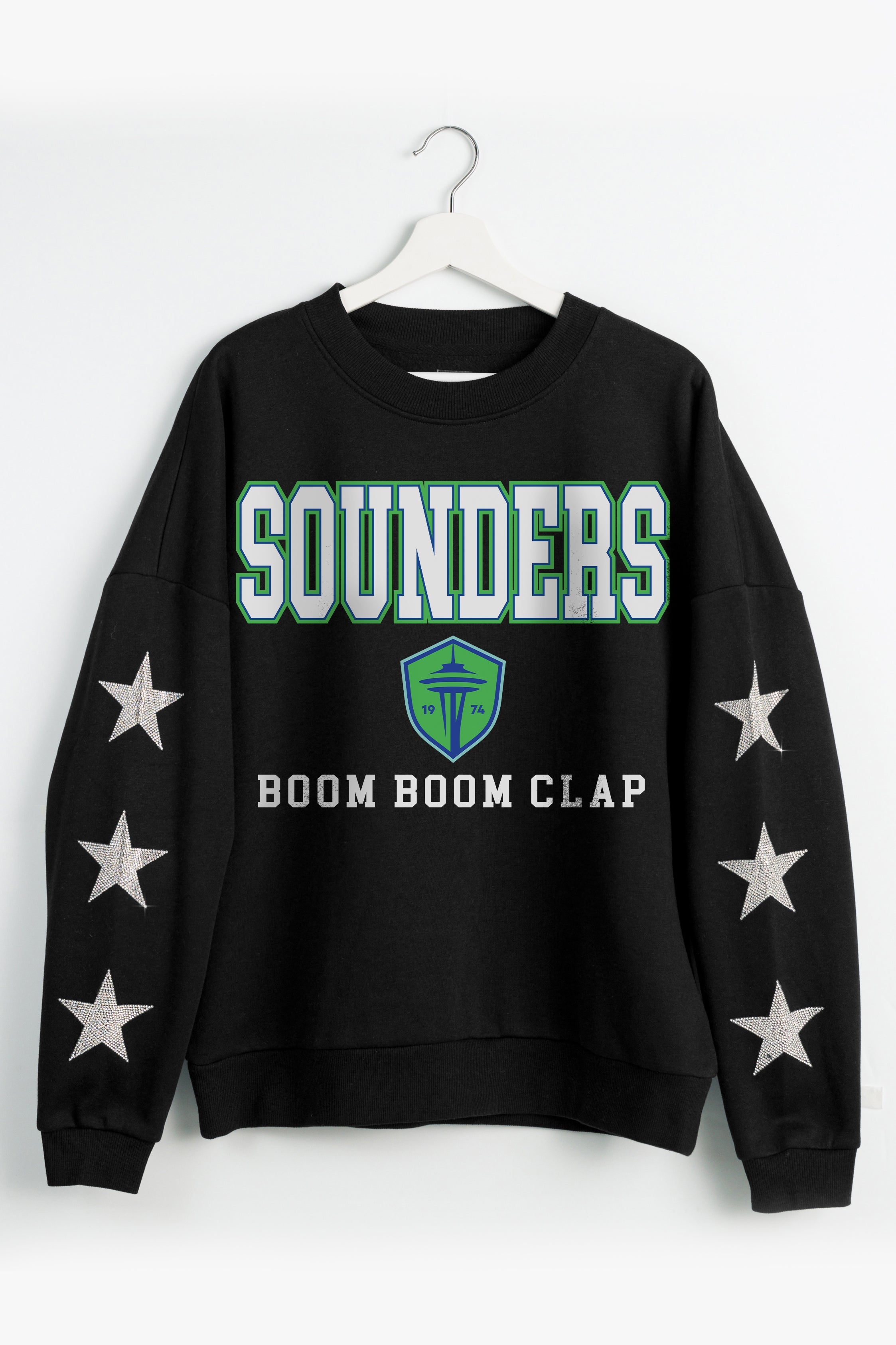 SEATTLE SOUNDERS FC VELOCITY STAR EMBELLISHED CREW SWEATSHIRT