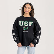 SOUTH FLORIDA BULLS VELOCITY STAR EMBELLISHED CREW SWEATSHIRT