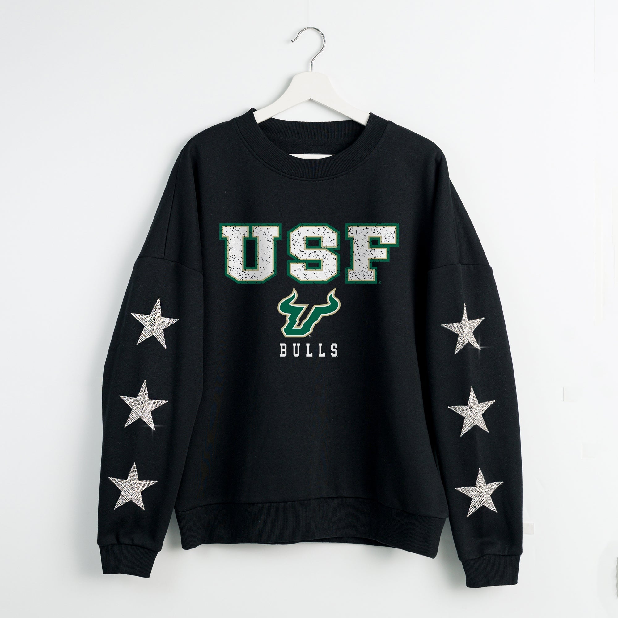 SOUTH FLORIDA BULLS VELOCITY STAR EMBELLISHED CREW SWEATSHIRT