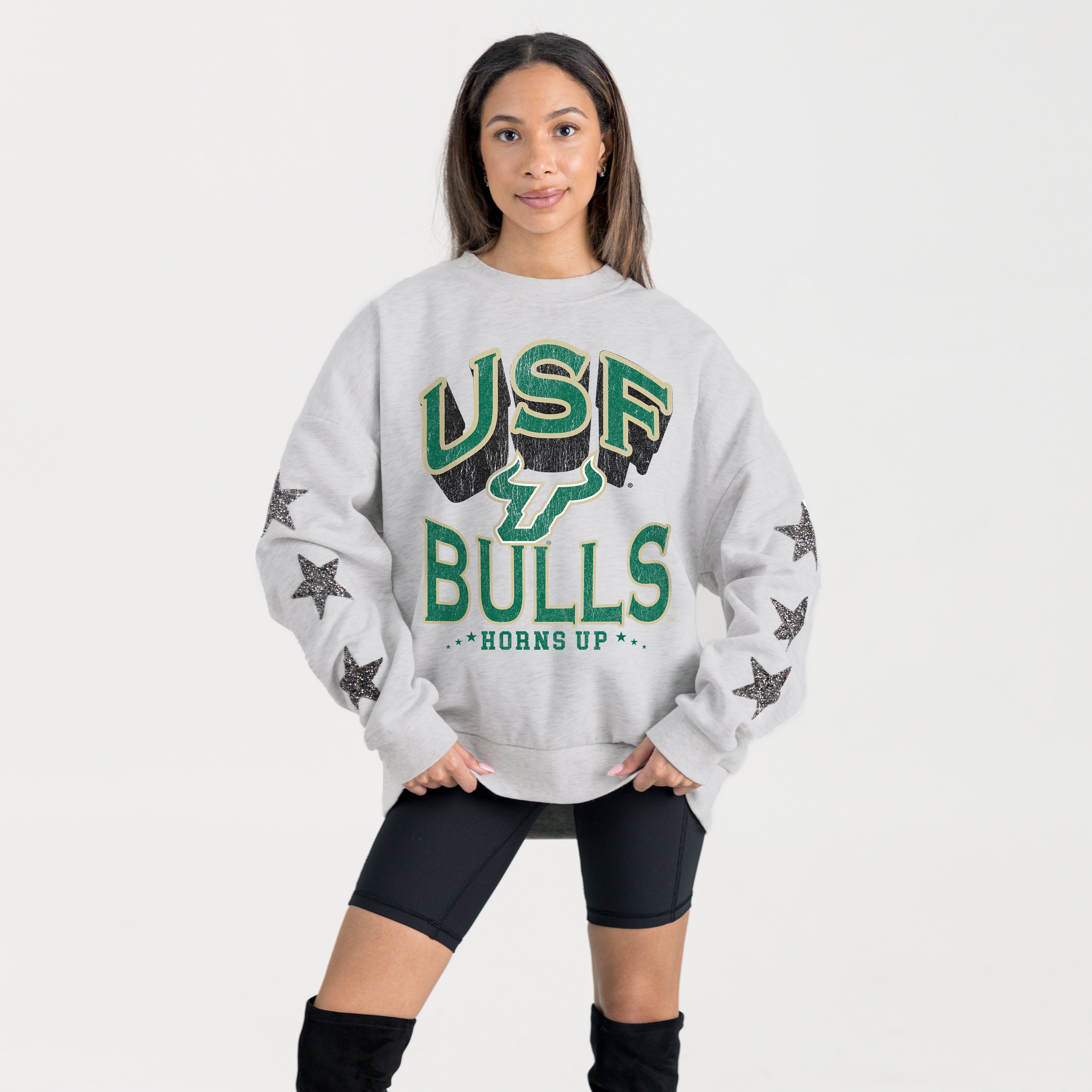 SOUTH FLORIDA BULLS RESILIENCE STAR EMBELLISHED CREW SWEATSHIRT