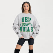 SOUTH FLORIDA BULLS PENNANT PRIDE EMBELLISHED STAR SLEEVE CREWNECK PULLOVER