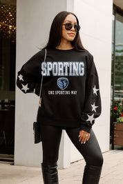 SPORTING KANSAS CITY VELOCITY STAR EMBELLISHED CREW SWEATSHIRT