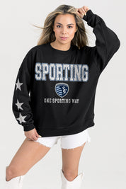 SPORTING KANSAS CITY VELOCITY STAR EMBELLISHED CREW SWEATSHIRT