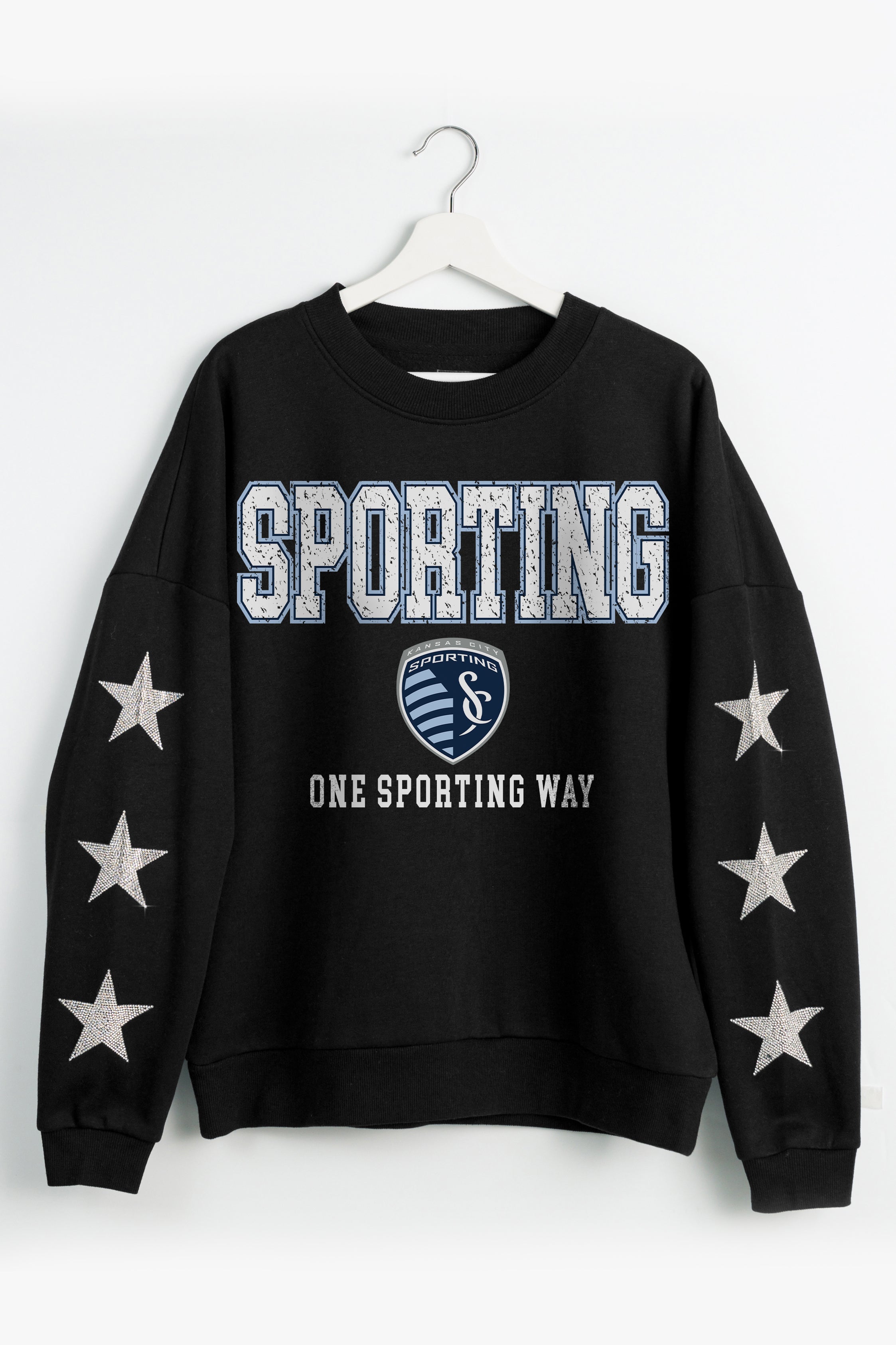 SPORTING KANSAS CITY VELOCITY STAR EMBELLISHED CREW SWEATSHIRT