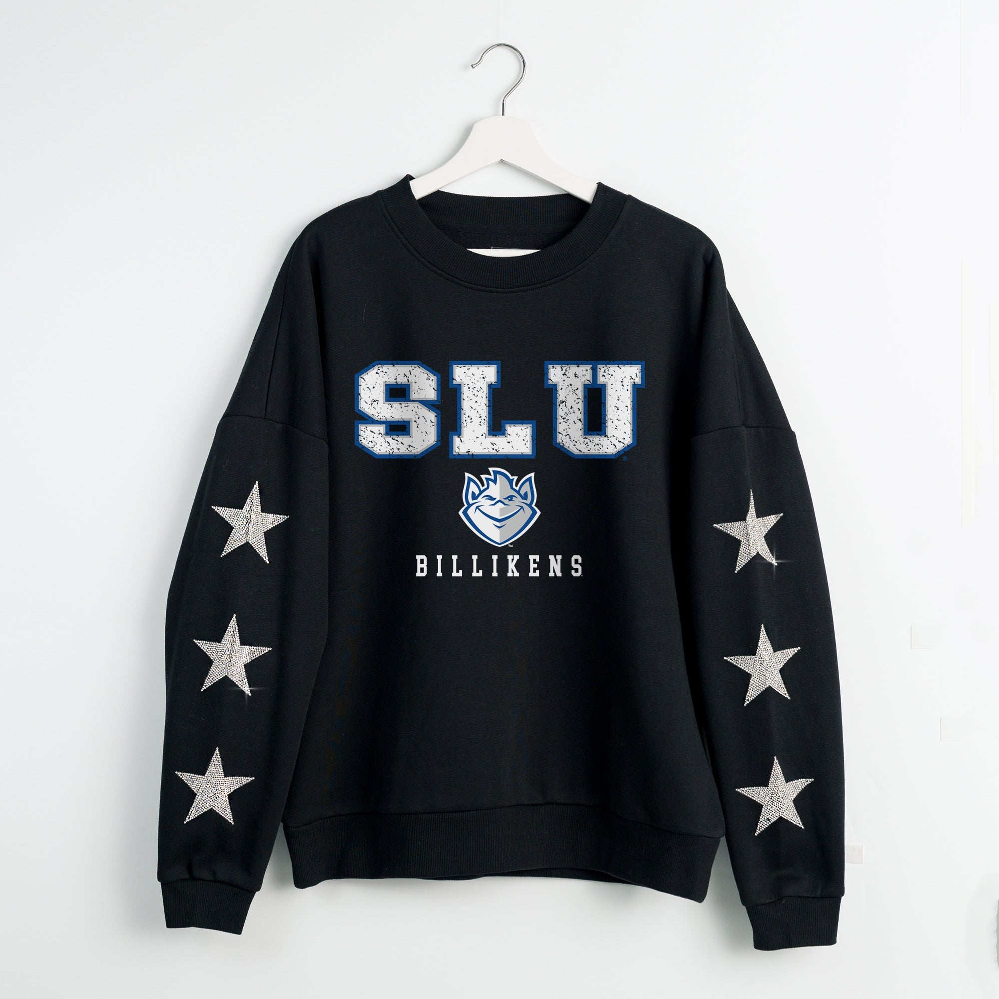 SAINT LOUIS BILLIKENS VELOCITY STAR EMBELLISHED CREW SWEATSHIRT