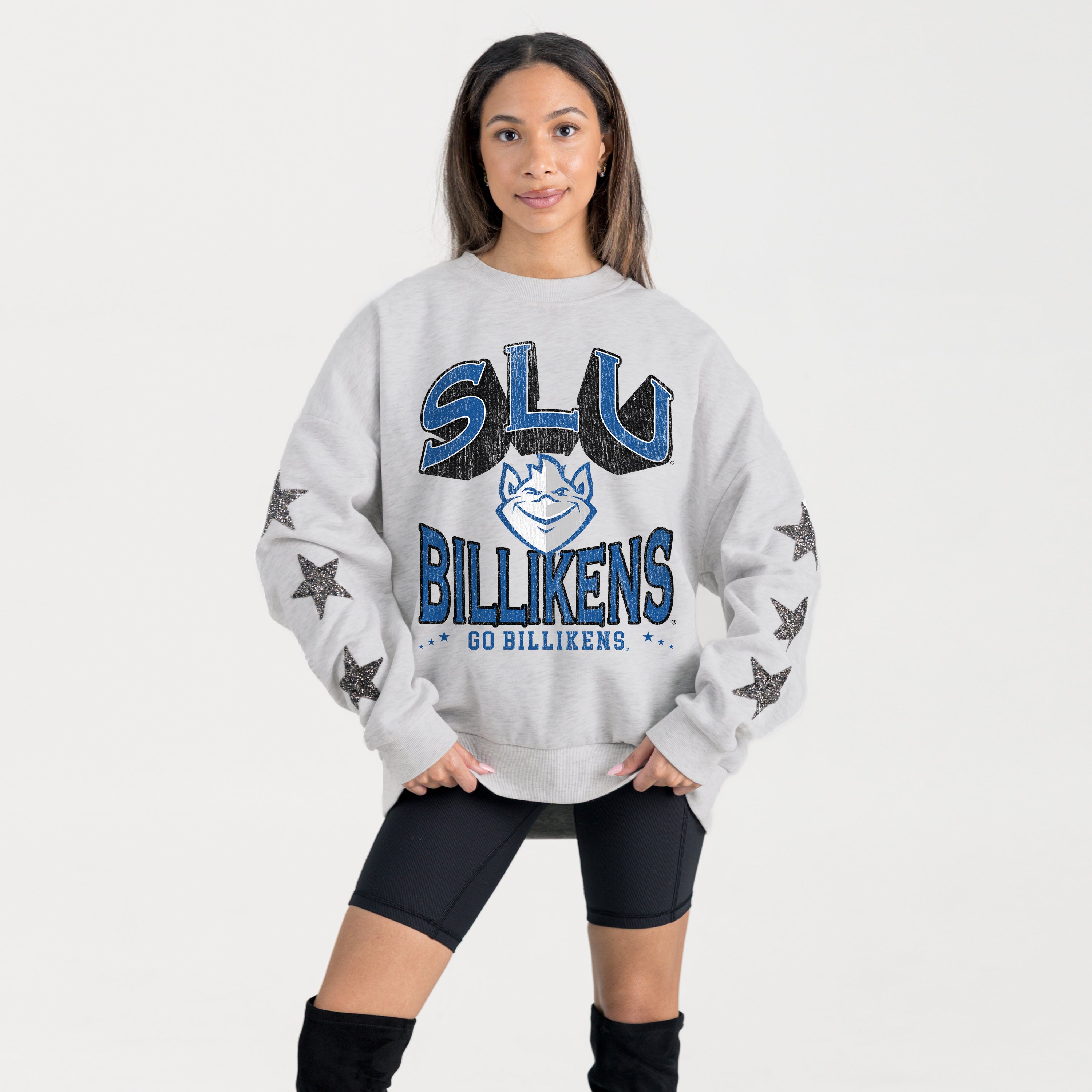 SAINT LOUIS BILLIKENS RESILIENCE STAR EMBELLISHED CREW SWEATSHIRT
